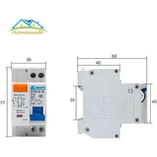 Circuit Breaker 20A Leakage Protection Short Current Leakage Protection RCBO MCB