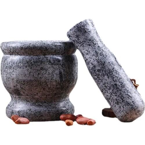 Bluestone Stone Mortar Garlic Press Garlic Mortar Household Garlic Masher Broken Gallipot Mash Meshed Garlic Device Nest Stone