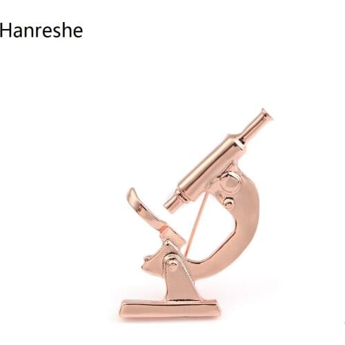 Hanreshe 3/style Rose Gold Plated Metal Microscope Medical Brooch Pin Nurse Lapel Backpack Hat Badge Pins Jewelry Accessories