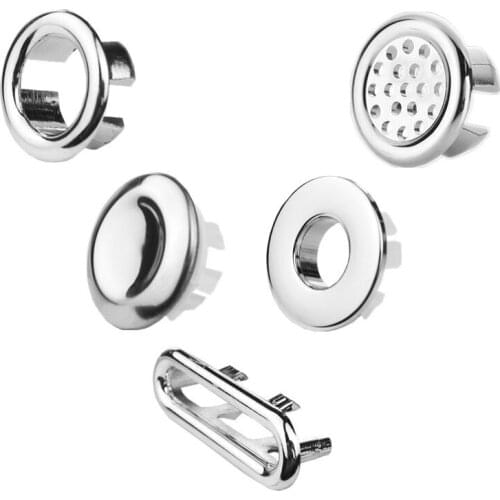 1pcs Bathroom Basin Sink Spare Replacement Round Overflow Cover Tidy Trim Ring Double Ring Overflow Fitting Bathroom Accessories