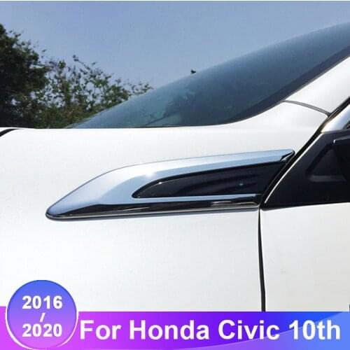 Car Vent Fender Hole Cover Side Air Flow Intake Grille Duct Hood Decoration Sticker For Honda Civic 2016-2019 2020 Car-Styling
