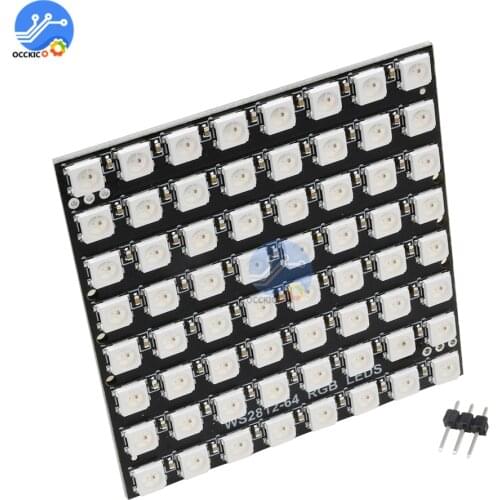 WS2812 5050 RGB LED development board with built-in full-color driver 8*8 64-Bit Full Color Lamp Panel Light