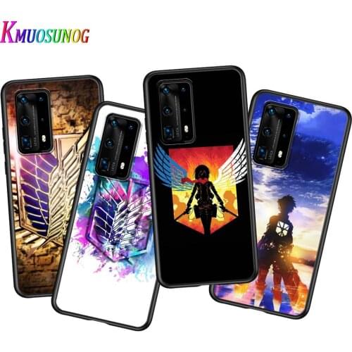 For Huawei P40 P30 P20 Pro Lite E Plus 5G Matte Phone Case Anime Attack On Titan for Huawei P10 P9 P8 Lite Phone Cover