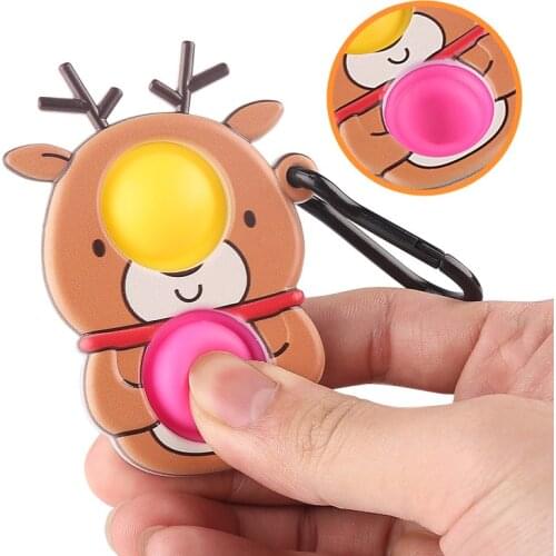 Mini pops push bubble its keychain simple dimple fidget toy anti stress relief for autism adhd anxiety sensory children squeeze