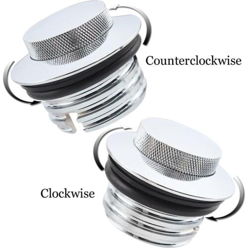 Motorcycle R&L Side Pop Up Gas Cap Fuel Cap Tank Cover Screw-In For Harley Big Twin Sportster XL Dyna Softail Touring Chrome