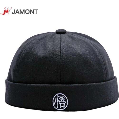 Mens Unisex Brimless Skullies Cap Vintage Urban Unique Street Portable Docker Hats Melon Sailor Casual Harajuku Cap Beanie Hat