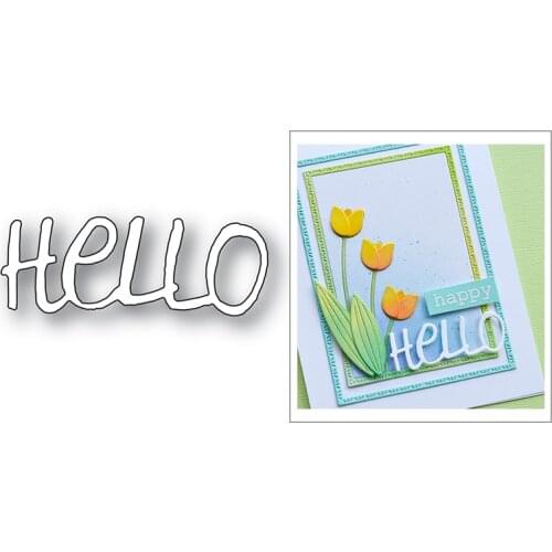 Christmas Hello Art Word 2020 New Metal Cutting Dies for DIY Scrapbooking and Card Making Decoration Embossing Craft No Stamps