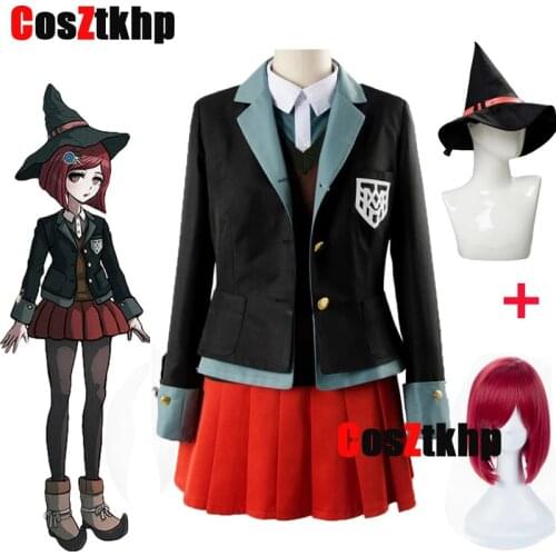 2021 NEW Yumeno Himiko Cosplay Costume Danganronpa V3 Cosplay Wig Girls JK Uniform Set Halloween Man Woman Costumes Magician