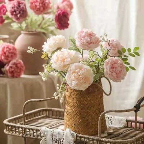 The New Artificial Flowers Delicate Charming Riches And Honours Big Peony Drawing Room Pastoral Pure Fresh French Decoration