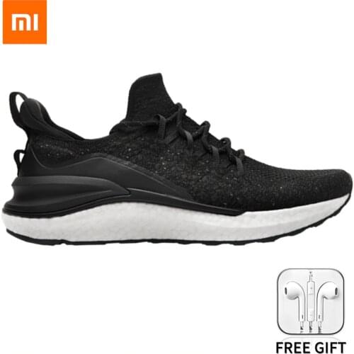 Xiaomi Mijia Sneakers 4 Mens Outdoor Sports Uni-moulding 4D Fishbone Lock System Knitting Upper Men Running Shoes With Gift