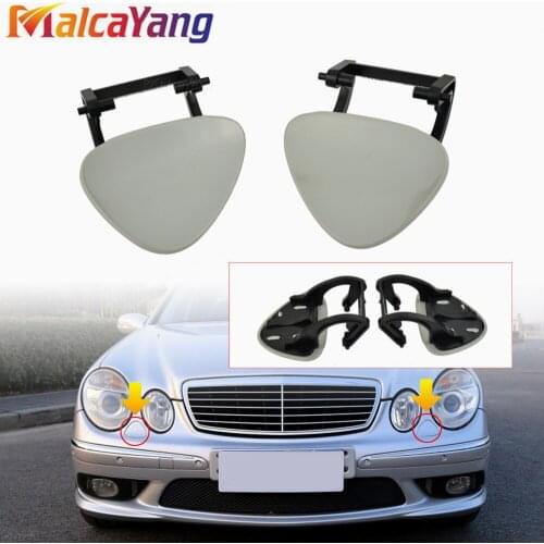 Pair of Front Bumper Headlight Washer Nozzle Cover Cap LH 2118801705 RH 2118801805 For Mer cedes W211 E280 E350 E550