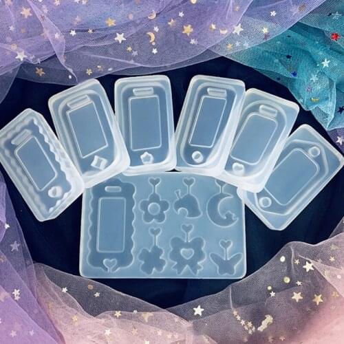 M2EA Hanging Listed Epoxy Resin Mold Label Tag Silicone Mould DIY Crafts Jewelry Mold