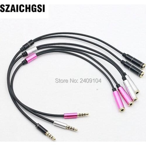 SZAICHGSI 1000pcs 3.5mm 1 in 2 Couples Audio aux cable Line Earbud Headset Headphone Earphone Splitter for iPhone Android Mobile