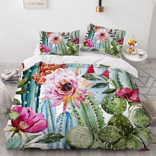 Tropical Flower Leaf Bedding Set Ins Modern 3d Duvet Cover Sets Comforter Bed Linen Twin Queen King Single Size Fashion Luxury