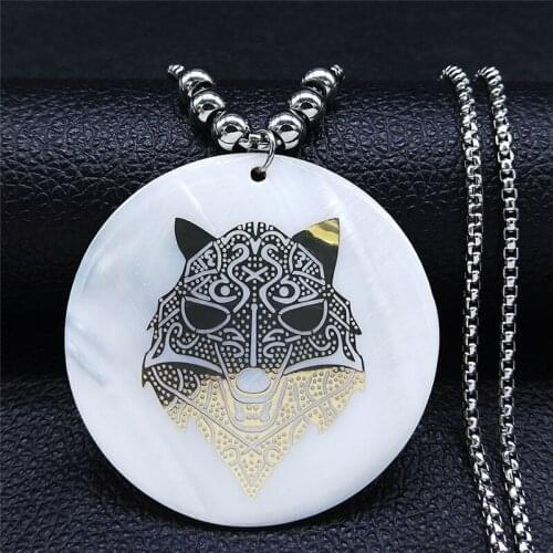 Viking Wolf Shell Stainless Steel Big Long Choker Necklace Gold Color Necklace Jewelry acero inoxidable joyeria NXS02