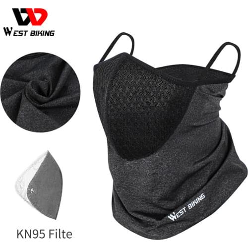 WEST BIKING 2021Cycling Headwear Bandana Scarf Activated Carbon Filter Summer Sun Protection Anti-UV Anti-Pollution Neck Gaiter