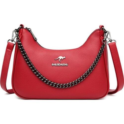 Ladies Small Messenger Bag Mother Shopping Chains Tote Luxury Brand Women Leather Shoulder Bags High Quality Retro Crossbody Bag