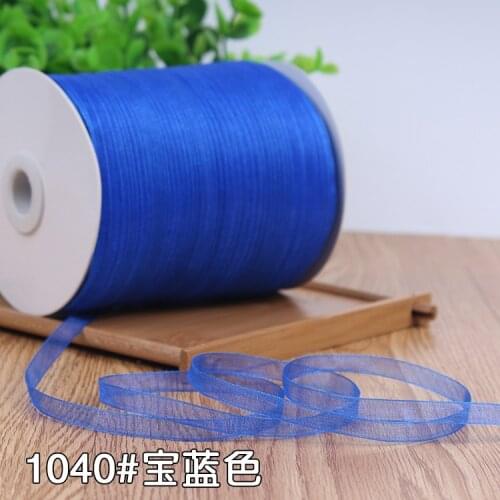 10Meters) 1/4''6mm Royal blue Organza Ribbon Wedding Party Decoration Invitation Card Gift Wrapping Decoration Christmas Ribbon