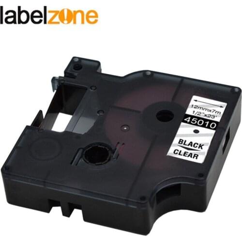 12mm 45010 compatible dymo D1 12mm label tape laminated D1 45010 Clear label ribbon cassette for Dymo Label Manager 160 printers