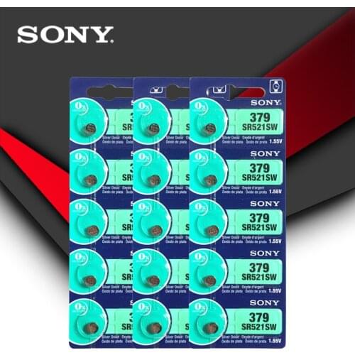 15pcs Sony 100% Original 379 SR521SW D379 SR63 V379 AG0 Watch Battery Button Coin Cell MADE IN JAPAN 100% Original Brand