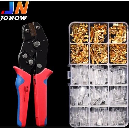 2.8/4.8/6.3mm Universal Spring Plug Spade Crimp Terminal Connector Electric Wire Connectors Insulated Kit Crimping Tool Assorted