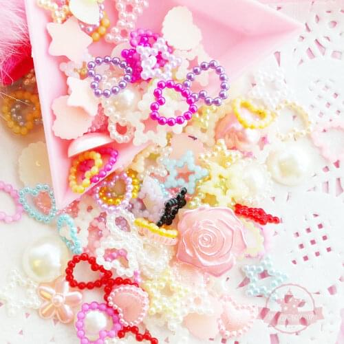 200 pcs Assorted Pearlized Flat Back Cabochon 6mm to 18mm multicolored