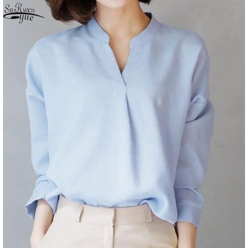 2021 Autumn Solid Chiffon Women Shirts Office Lady Elegant Pullover Women Blouse Long Sleeve Plus Size Female Clothing 12379