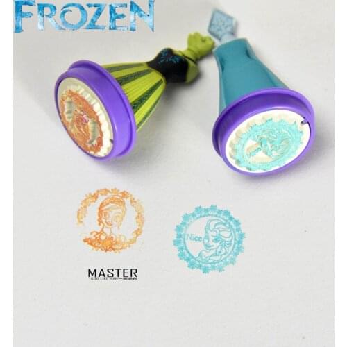 24PCS 4CM Brand new bulk cargo ice and snow Wonderland Princess isanna seal stamp pad animation peripheral presents for children
