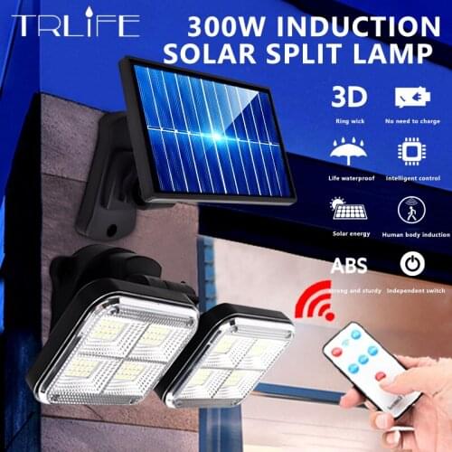 120 Split Type Rotatable Double Head Solar Wall Light Waterproof Human Body Induction LED Solar Lamp For Garden Path Street 50W