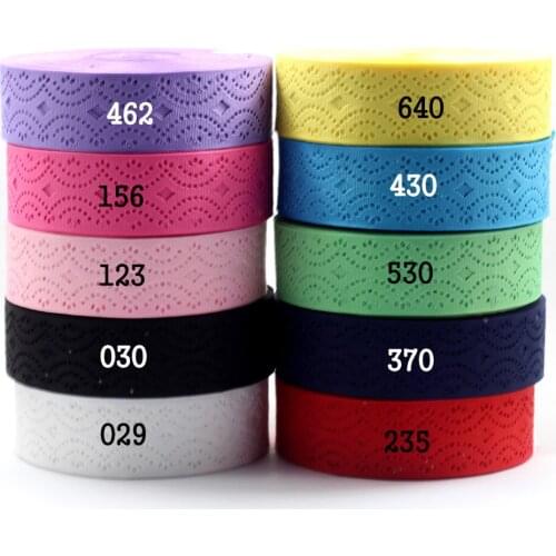 1-1/8"30mm Swirl Flower, Diamond Shaped Hollow Ribbon Pierced Solid Color Grosgrain Tape DIY Handmade Hair Accessories 100yards