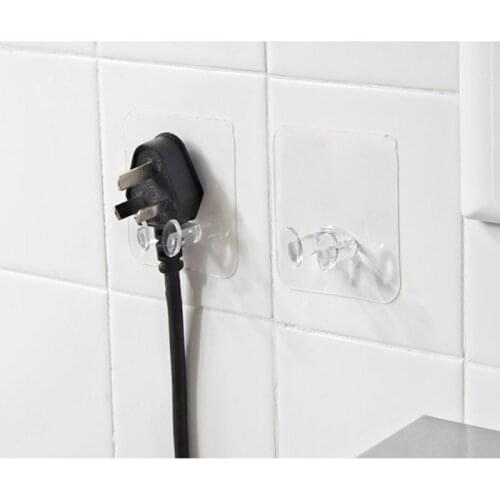 5PCS/lot Adhesive Power Plug Hooks Rack Wall Hanger For Home Kitchen Wall Decoration