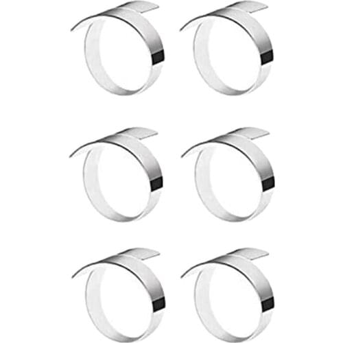 6 Pcs Napkin Ring,Circle Napkin Holder for Wedding Christmas Party Dinner Table Decor Silver