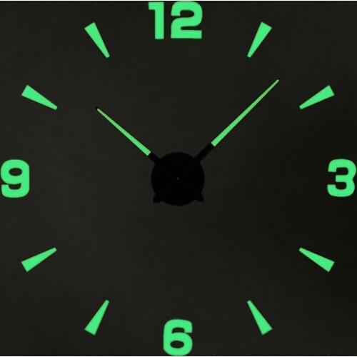 3D Acrylic DIY Wall Clocks Luminous Large Wall Clock In Wall Luminou Watck Sticker Quartz Large DIY Wall Clock Home Decor