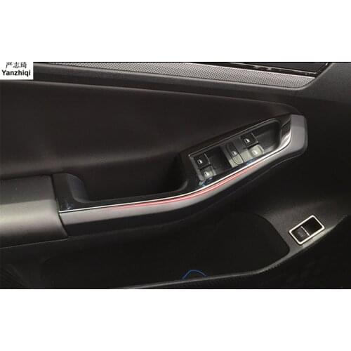 Free Shipping 4pcs/lot window lift switch stainless steel decorate the sequins for 2012-2018 Volkswagen VW JETTA 6 MK6