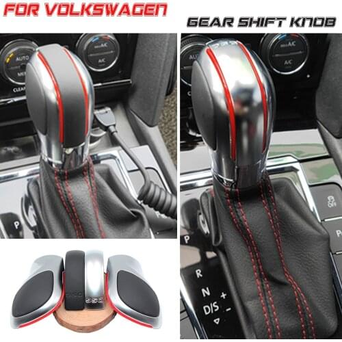 DSG Cover Cap Modification Chrome Matte Gear Shift Knob Red Blue For VW Passat B7 B8 CC R20 ABS Leather