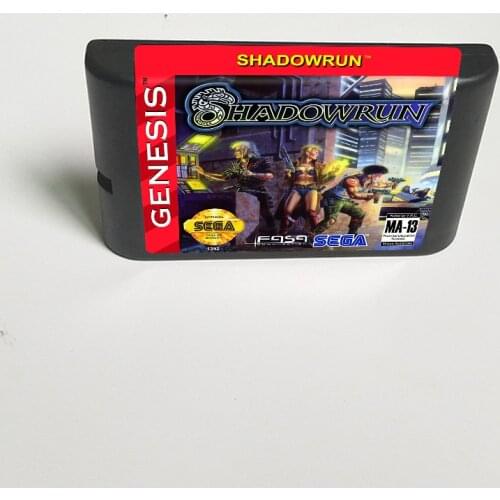 Shadowrun (Battery Save) - 16 Bit MD Game Card for Sega Megadrive Genesis Video Game Console Cartridge