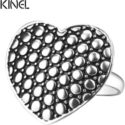 Kinel 2017 Fashion Simple Silver Color LoVE Hearts Ring Beautiful Korea Jewelry Wholesale Mix A Lot