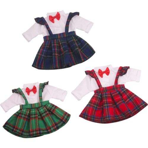 Doll Girl Clothes, Doll Students School Uniform 2-Piece Set for 18inch American Doll Clothing Pretend Play Toy