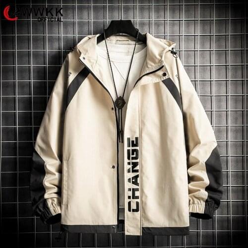 Jacket Men Windbreaker 2020 Spring Hip Hop Couple Thin Jackets Male Loose Large Size Zipper Coat Trend Handsome CollarJackets