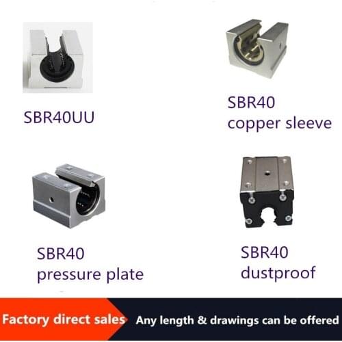 Hot Selling Straight Open Type Box Type Steel Protective Copper Sleeve Dustproof Pressure Plate Slider Bearing SBR40