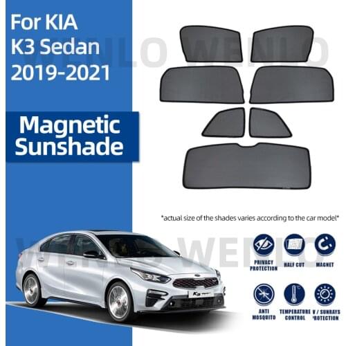 For Kia Forte Cerato K3 2019-2021 Protective Cover Magnetic Sunshades Windshield Curtain Nylon Shade Net Darkening Visor Meshes