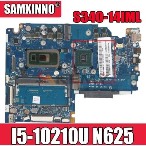 Mainboard For Lenovo S340-14IML c340-15iml Laptop motherboard LA-H104P motherboard with CPU I5 10210U GPU N625 RAM 8G 100% test