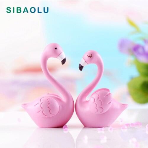Pink Bird miniature figures figurines Home decoration mini fairy garden animals house ornaments resin craft plastic