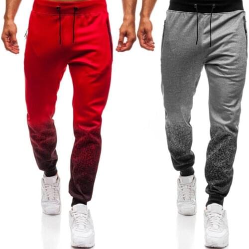 Men Pants Joggers Sweatpants Casual Men Gradient Color Drawstring Sports Jogger Pants Trousers Fashion Summer Casual Sweatpants