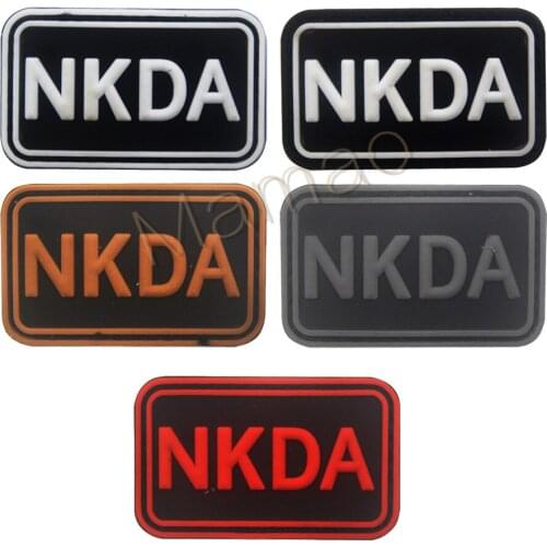 NKDA No Known Drug Allergy Patch 3D Military Combat PVC Rubber Badges Patch Tactical Stickers applique for Clothes