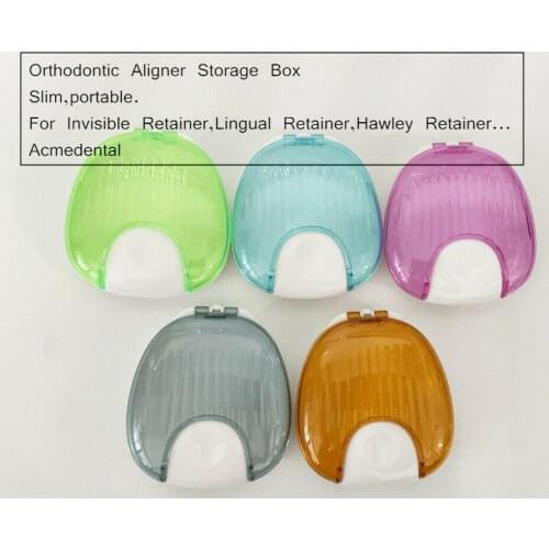 50Pis WholeSale Dental Invisible Brace Retainer Clear Aligner Box Storage Case Portable