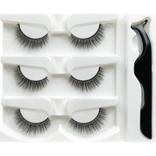 Hand Made Reusable Self-adhesive Eyelashes Soft & vivid Natural 3D Fake Lashes Glue Free Wear It Directly 100 Sets/Lot DHL