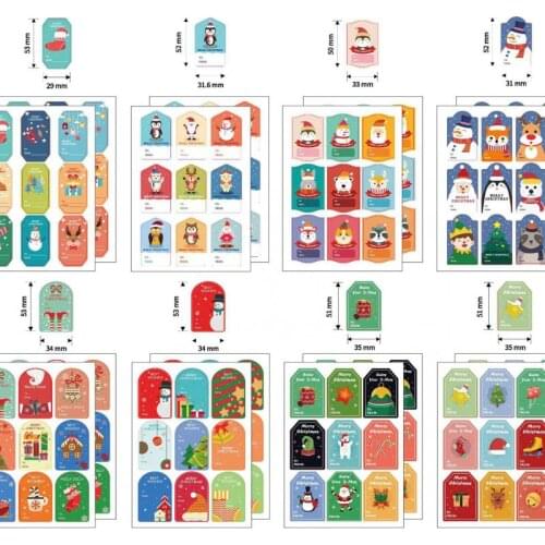 16 Sheets Christmas Tags Sticker, Self Adhesive Name Tag For Present Merry Christmas To From Sticker Labels, With Santa Snowman