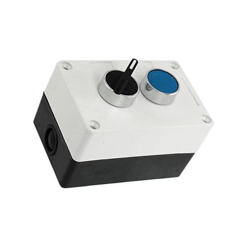 Blue Push Button Rotary 2 Position Selector Switch Station