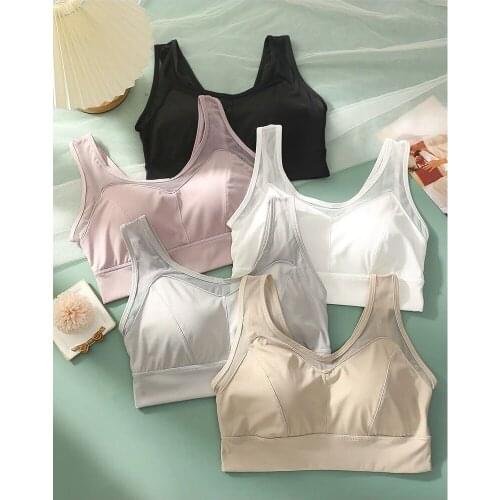 Sport Vest Bra Ice Silk Beauty Back Seamless Sports Underwear Womens Shockproof Wire Free Gather Ladies Bra Latex Pad
